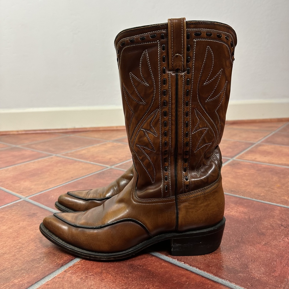 ACME Men's Contrast Stitch Leather Western Boots
